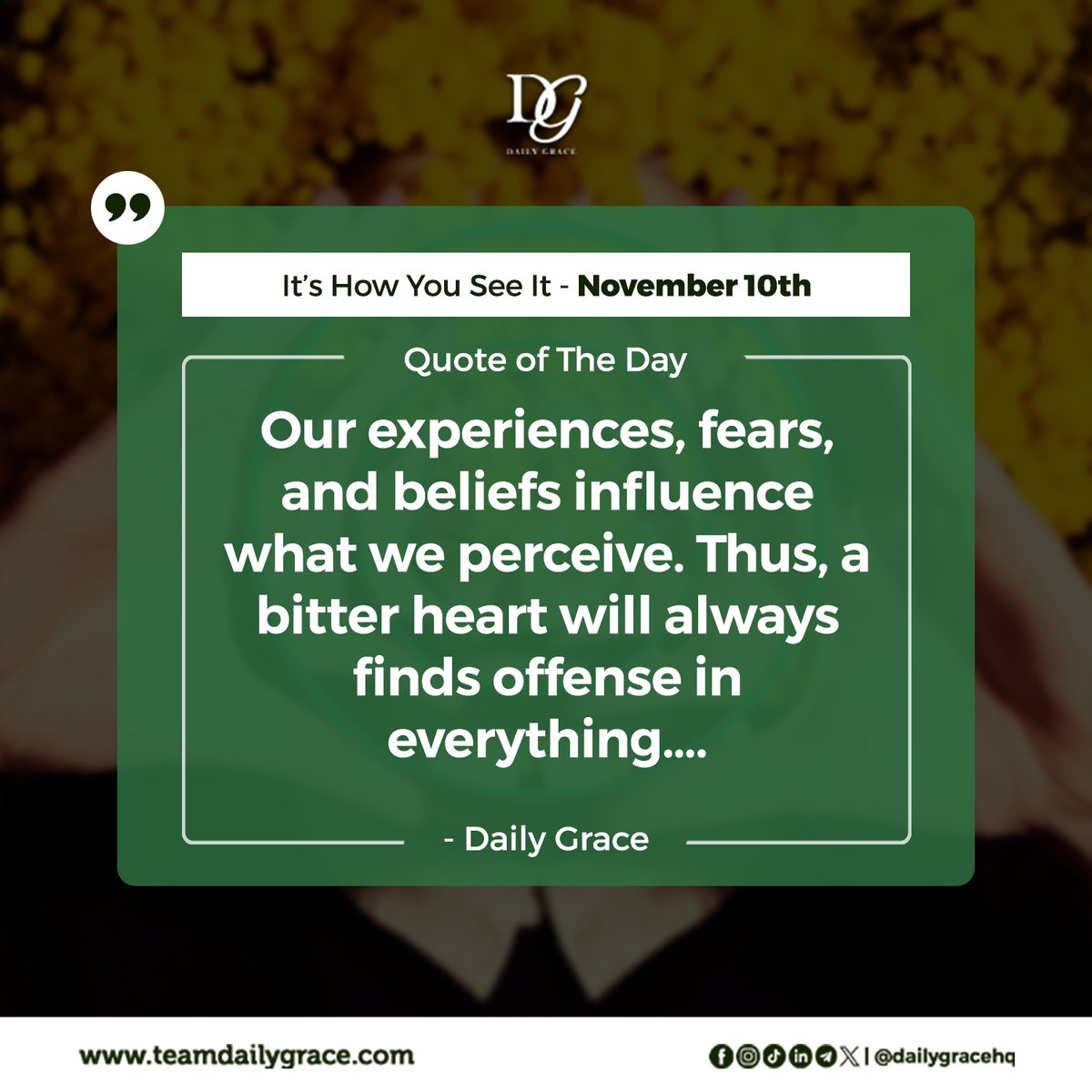 dailygracehq's tweet photo. D.G - Quote of The Day📜📌
#Maturity #DailyGrace #November #InspiringChange #EverydaywithGrace #TeamDailyGrace #Maturity #Perspective #PersonalGrowth #MindsetShift #SelfAwareness #MondayMotivation https://t.co/mVZnJV2cpm