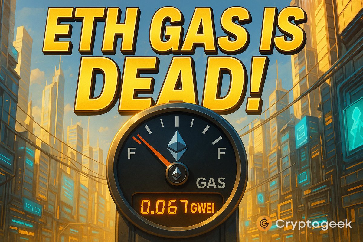 the_Cryptogeek's tweet image. 0.067 Gwei on Ethereum?! 👀
Gas fees plunged to 0.067 Gwei - near-zero onchain costs for swaps, mints and transfers. ⚡️ $ETH

Bullish for builders or just a quiet mempool? #EthereumFees #GasFees #DeFi