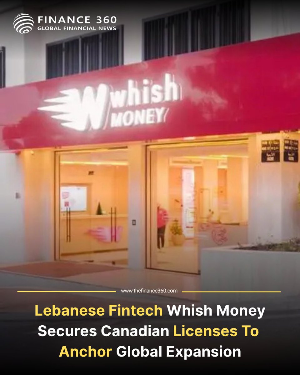 Lebanese fintech Whish Money secures Canadian financial licenses — its first major step beyond MENA.
The firm plans to expand to the US, UK, EU &amp; Australia, prioritizing direct licensing over third-party models.

Follow instagram.com/finance360_off…
for daily updates on business, tech,