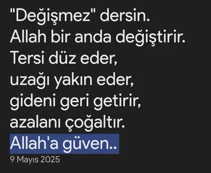 Sahraihsanoglu's tweet image. “Allah’a güven”..