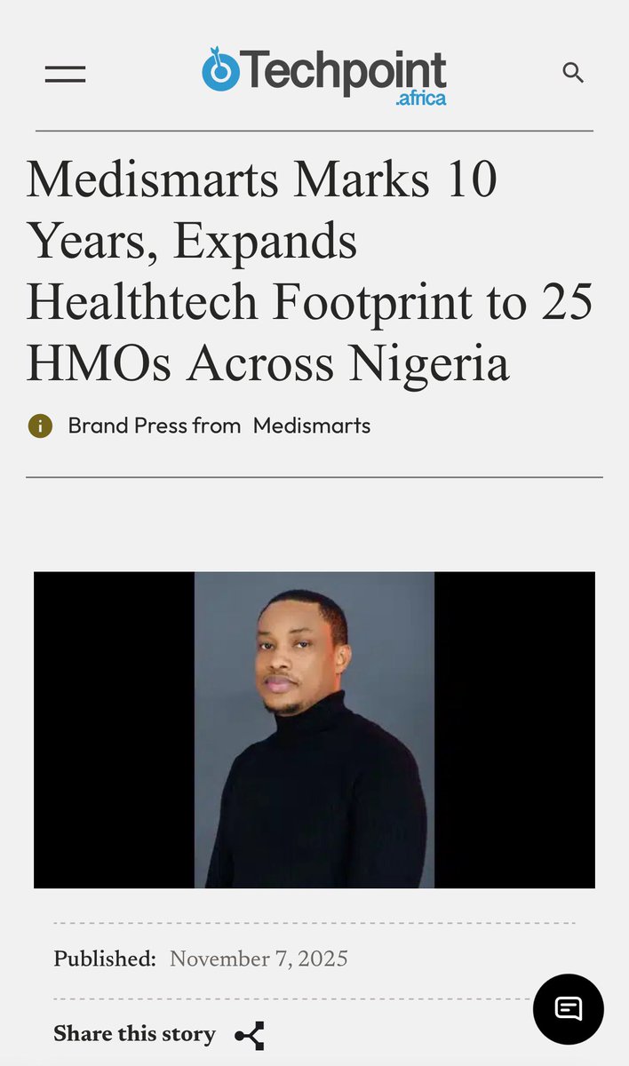 We are on the news! 🥳

As Medismarts turns 10, our story of innovation, growth, and impact in Nigeria’s healthtech space is being told, from our EMR beginnings to powering 25 HMOs and 3M+ patients nationwide.

Read more 👉 techpoint.africa/brandpress/med…

#health #healthtech #tech
