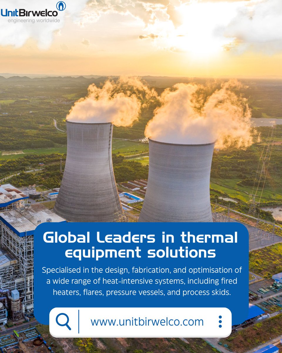 Unit_Birwelco's tweet image. At UnitBirwelco, we deliver world-class thermal equipment solutions with precision, innovation, and reliability — from fired heaters to pressure vessels — powering efficient and sustainable operations across global industries. 🌍🔥
#UnitBirwelco #ThermalSolutions #HeatTransfer