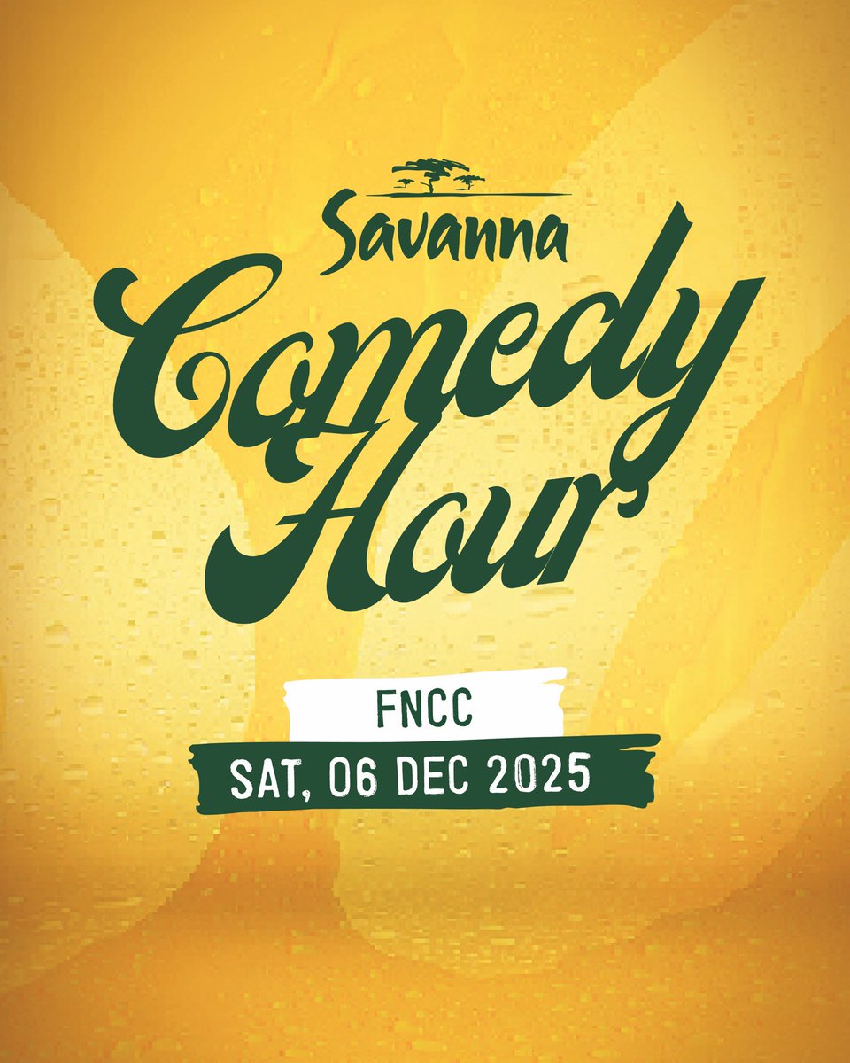 Closing off 2025 with laughter 😄

Join us at FNCC for the final edition of 2025 and let’s end the year the best way we know how, with laughter and a refreshing Savanna cider 🥂

🗓️: Saturday, 06 Dec 2025
📍: FNCC 
⏰: 17:00

Tickets now available 🔗 webtickets.com.na/event.aspx?ite…