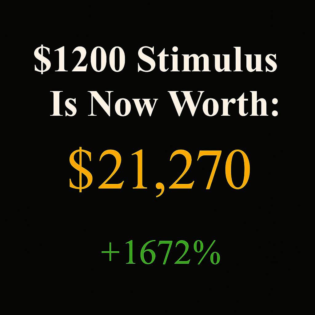 jimnickfx's tweet photo. $1,200 Covid stimulus check is now worth $21,270 if you bought bitcoin with it

1,672% return 🔥 https://t.co/yowMPdWbsa
