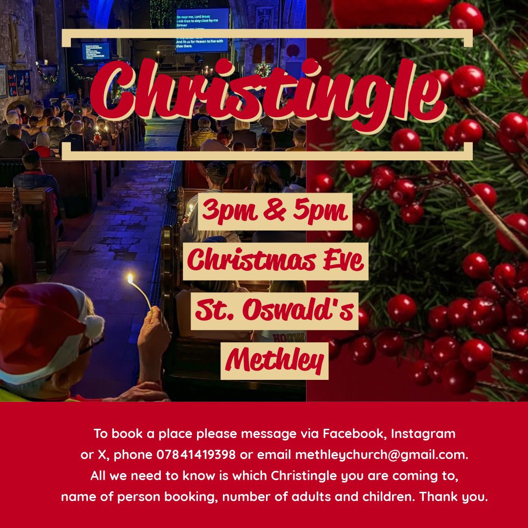 We’re getting nearer to #christingle time. To book a place please direct message , thanks.