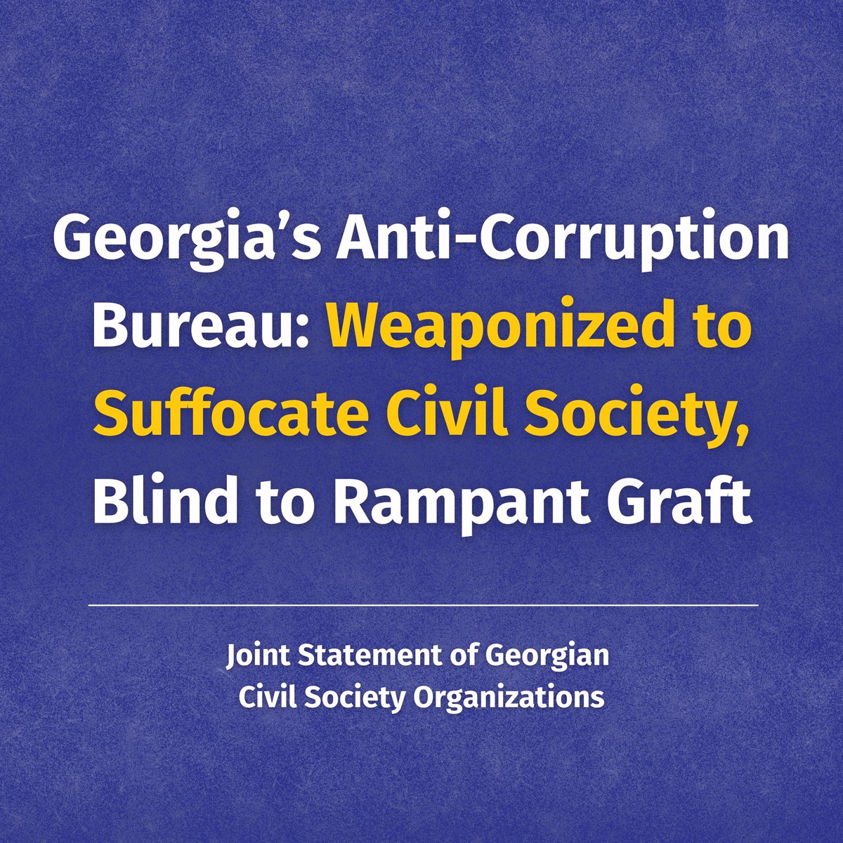 📣 The Anti-corruption mechanisms are being repurposed not to hold those in power accountable, but to target independent civil society organizations in Georgia.

❗While high-ranking officials of the "Georgian Dream" and businesses associated with them are embroiled in