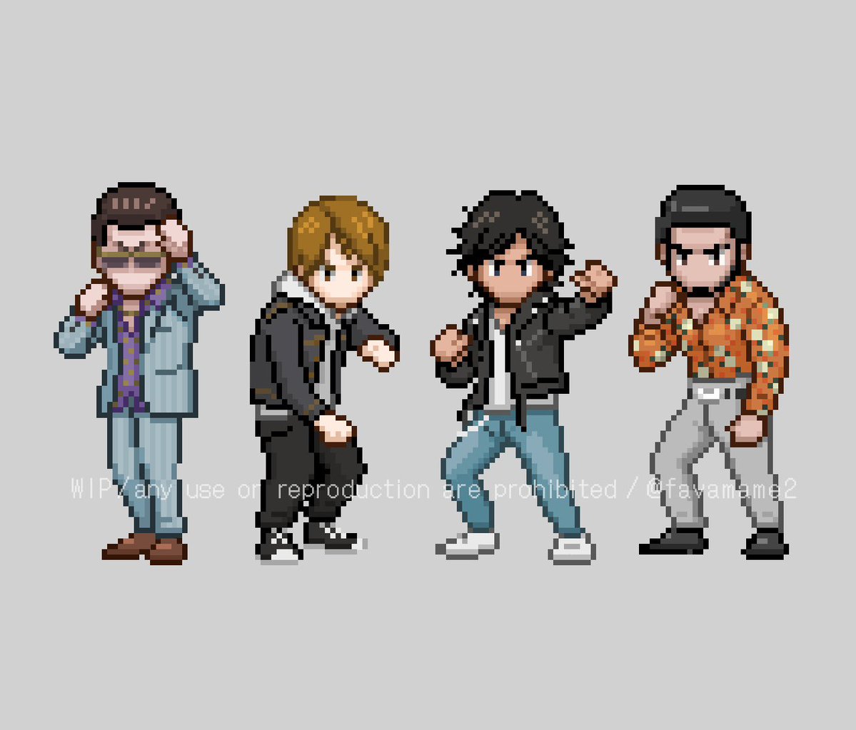 favamame2's tweet image. 4人作った！まだ微調整するかもだけど一旦置く