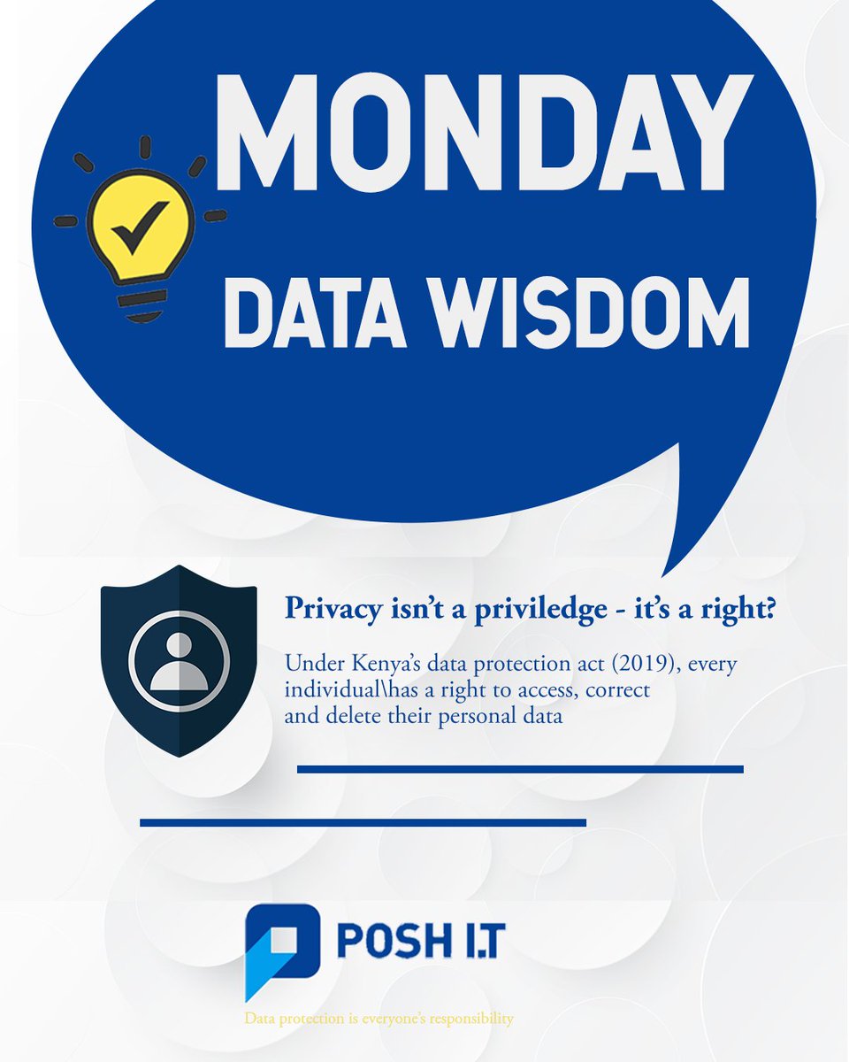 poshitltd's tweet image. Respect Client&apos;s data.
Build Trust and more so, stay compliant with the law.

#dataprivacy #datasubjectrights
ThePresident