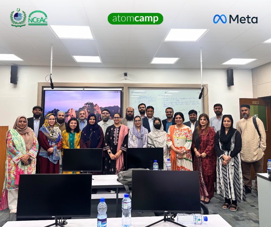 atomcamp's tweet image. The 2nd phase of the AI-Ready Faculty Program is in full swing! 

In collaboration with @Meta , @atomcamp is continuing its effort to help university faculty across Pakistan get equipped with the latest AI knowledge and skills.

After completing Phase 1, where we trained a group…