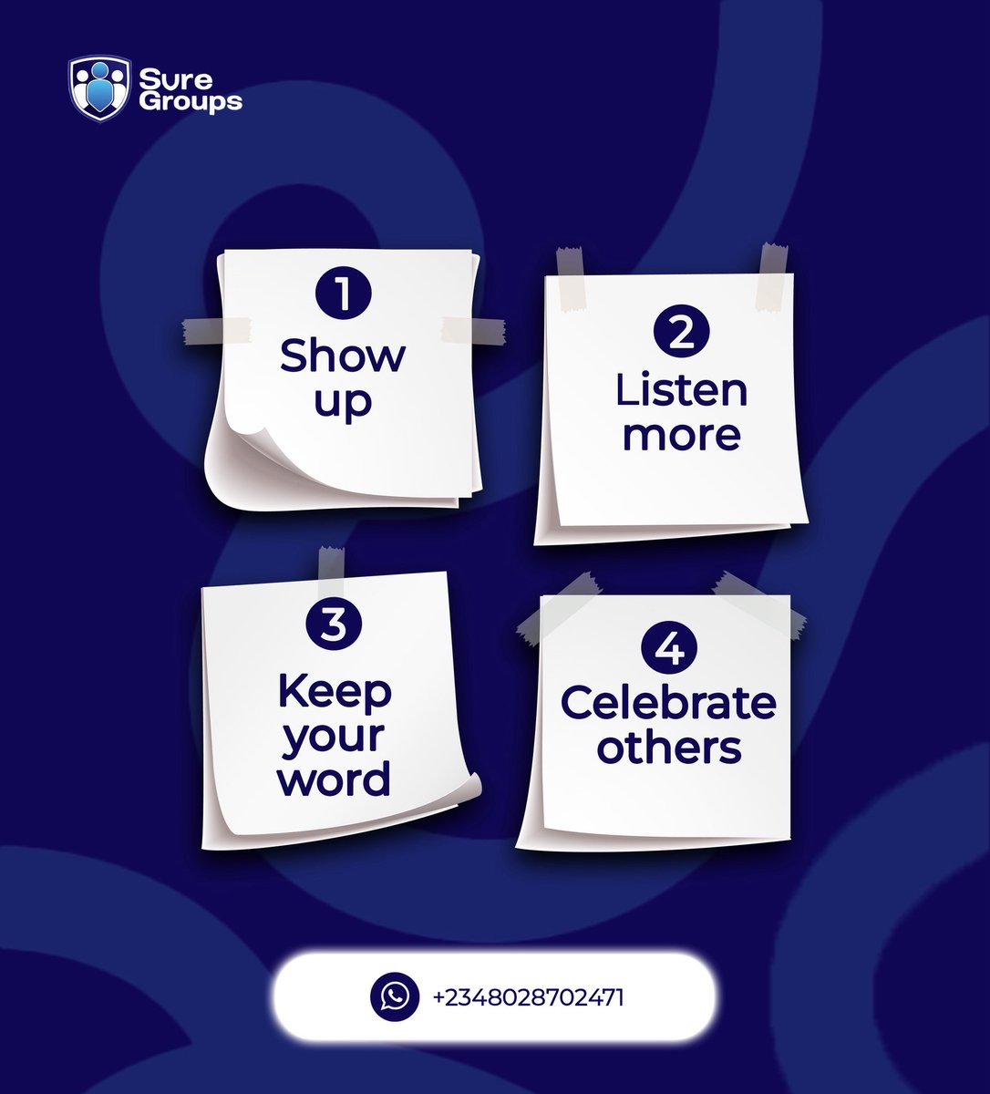 SureGroups_ai's tweet photo. Trust isn’t built overnight..it grows in small, consistent actions 💙

#SureGroups #TrustBuilding #Leadership #TeamGoals #CommunityGrowth #BetterTogether https://t.co/dXGDZ6IxHk