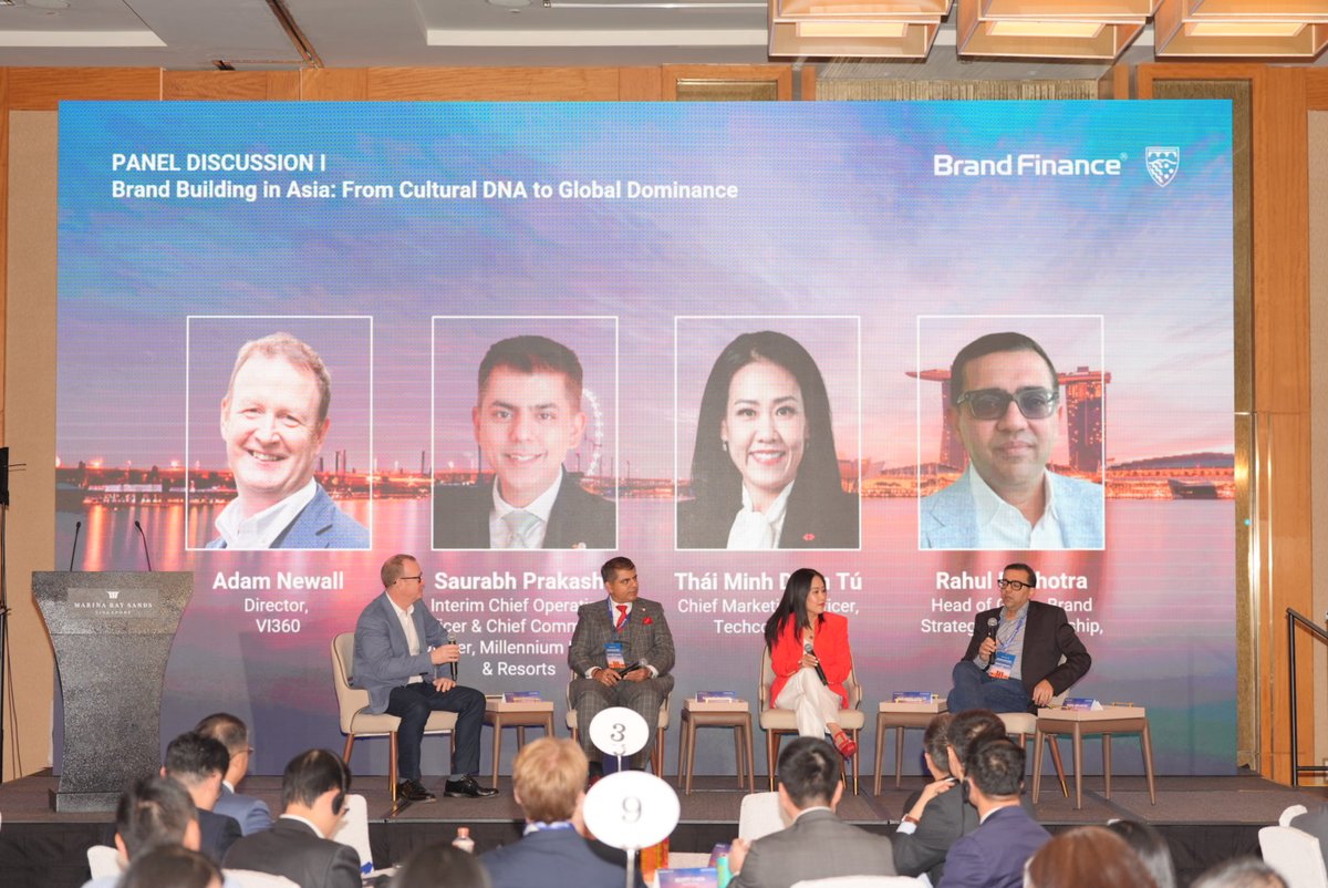 BrandFinance's tweet photo. An unforgettable evening celebrating Asia’s growing brand influence.
Thank you to all our distinguished speakers, strategic partners, and guests who joined us at the inaugural Brand Finance Asia Brand Gala 2025, held at Marina Bay Sands, Singapore last Friday.

From thought-provoking discussions on cultural DNA, purpose, and sustainability to recognising over 35 of Asia’s most valuable, strongest and fastest-growing brands, the evening showcased how heritage, innovation, and responsibility are shaping the next era of brand leadership.

It was truly inspiring to see leaders from across the region come together to share insights, celebrate achievements, and strengthen Asia’s influence on the global stage.

Stay tuned, our official event highlights video will be released soon!