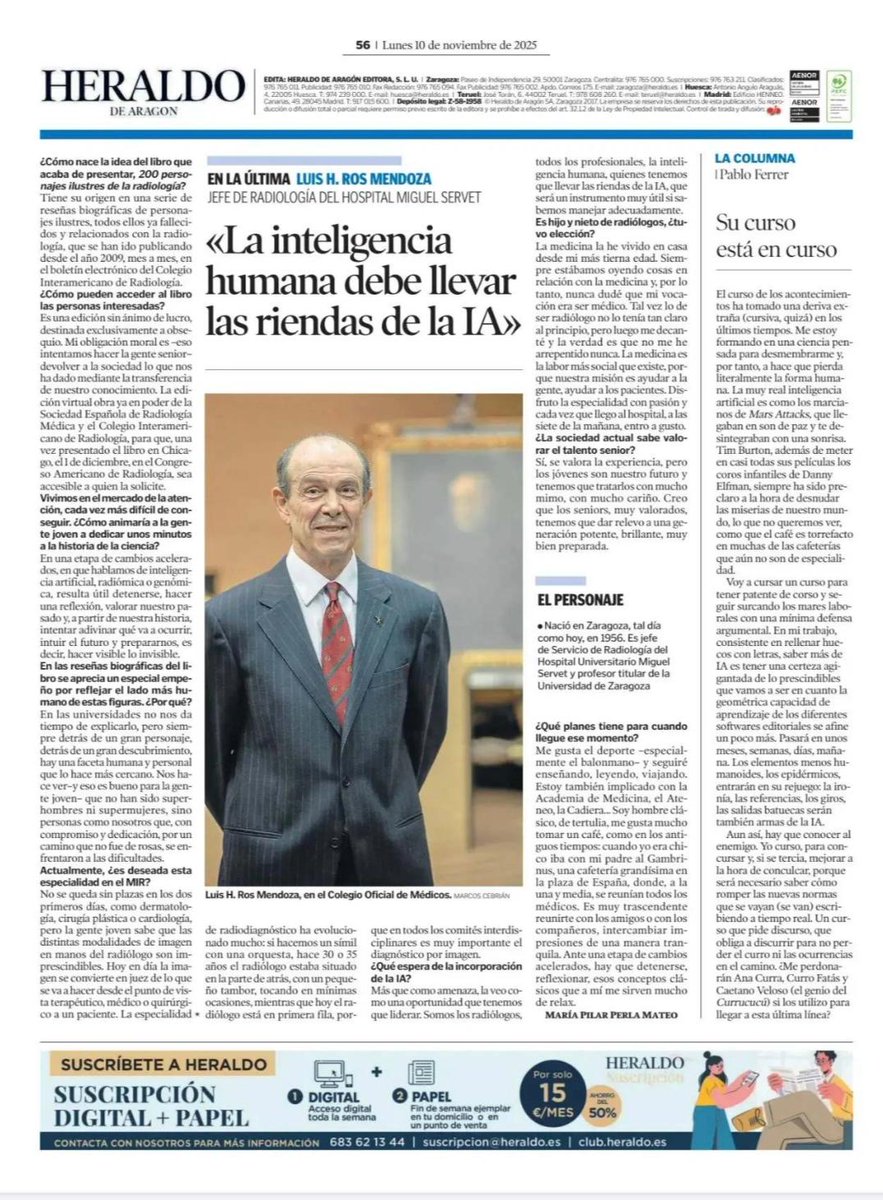 Entrevista del Heraldo sobre mi libro: 200 Personajes Ilustres de la Radiología