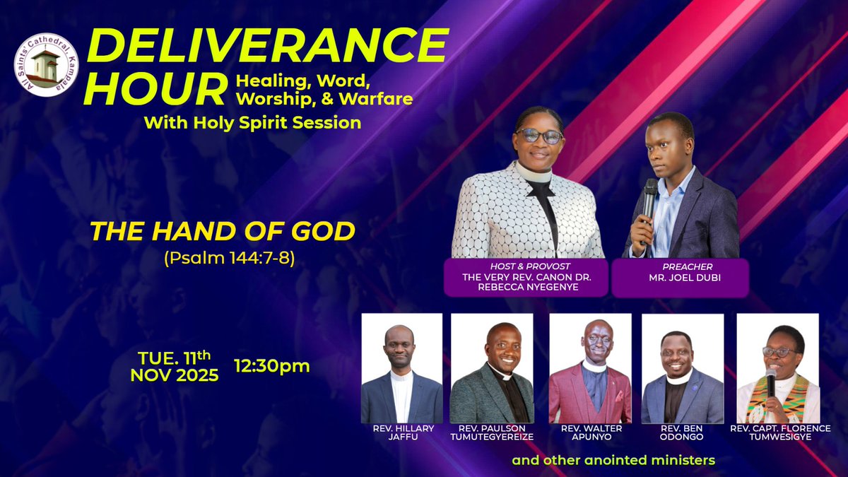 Join us for Deliverance Hour physically at the cathedral on Tuesday, 11th November 2025 at 12:30pm. Come with a friend !!
#ASCKDeliveranceHour #Prayer #ASCKChurchOnline