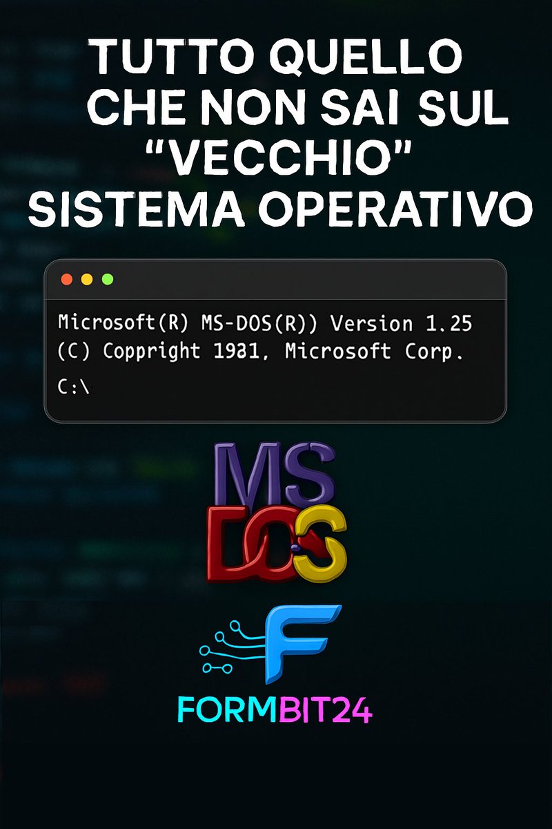 Formbit24's tweet image. DOS: tutto quello che non sai del vecchio sistema operativo   
Prima di Windows c’era solo la riga di comando. 
Guarda il video qui : youtube.com/shorts/1EtpsZe…
Scrivi nei commenti se hai mai usato DOS… o se vuoi provarlo oggi.
#Formbit24 #DOS #MSDOS #TechHistory  #RetroComputing
