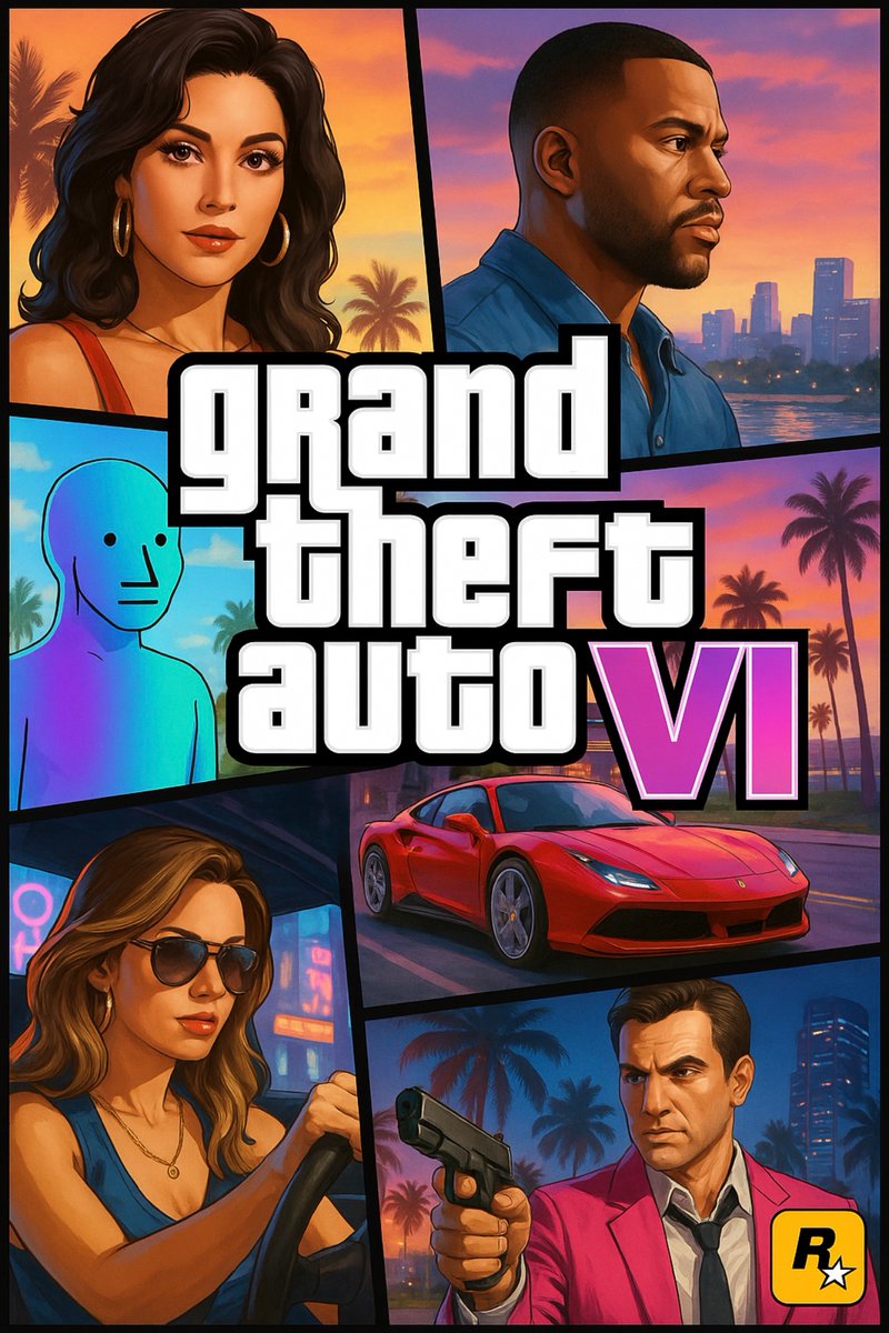 🚨 LEAKED: Alleged Grand Theft Auto VI cover art just dropped 👀🔥

#GTA6