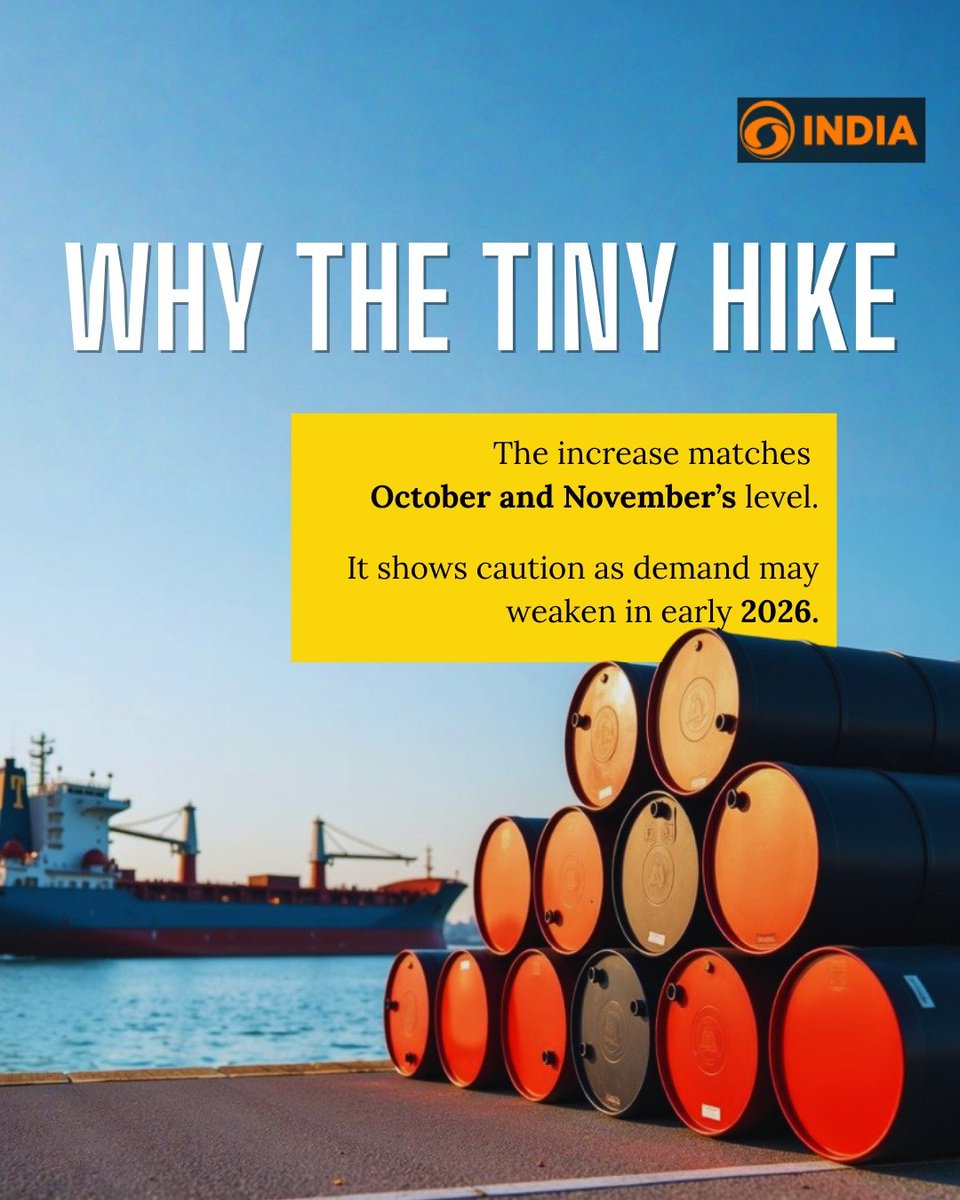 DDIndialive's tweet image. OPEC+ takes a careful step, a small output rise for December followed by a pause ahead. As demand slows and sanctions bite, the group is betting on stability over speed.

#OPECplus #OilMarkets #EnergyNews #CrudeOil #OilStrategy #GlobalEconomy