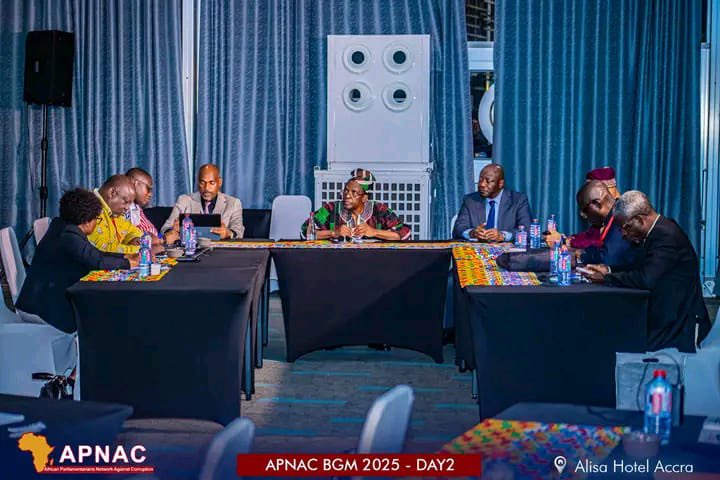 RwandaParliamnt's tweet photo. Representing #Rwanda at the 9th Biennial General Meeting (BGM) in Accra, Ghana 🇬🇭, the Chairperson of the Rwandan Parliamentarians’ Network against Corruption (APNAC-Rwanda), Sen. Ngarambe Télesphore, shared the network’s role in enhancing transparency and integrity in public institutions in Rwanda. He was also elected Vice President of APNAC-Africa (2025–2027). 
@RwandainGhana @RwandaOmbudsman