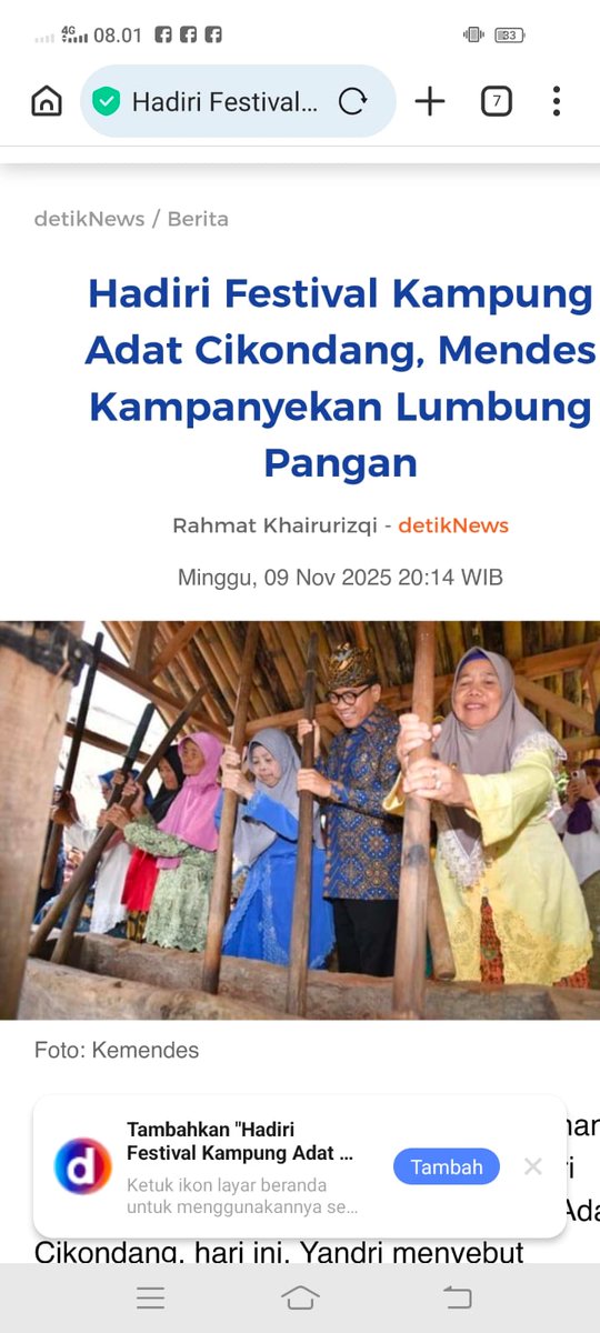 aidil5y's tweet photo. Menteri Yandri Susanto hadir di Festival Kampung Adat Cikondang, mendorong desa wisata dan lumbung pangan untuk kesejahteraan dan pemberantasan. Kemiskinan.

#DesaWisataCikondang
#SaveLumbungPangan
#MenteriDesaDiCikondang

@prabowo
@YandriSusanto
@ArizaPatria https://t.co/677DBXUp1b