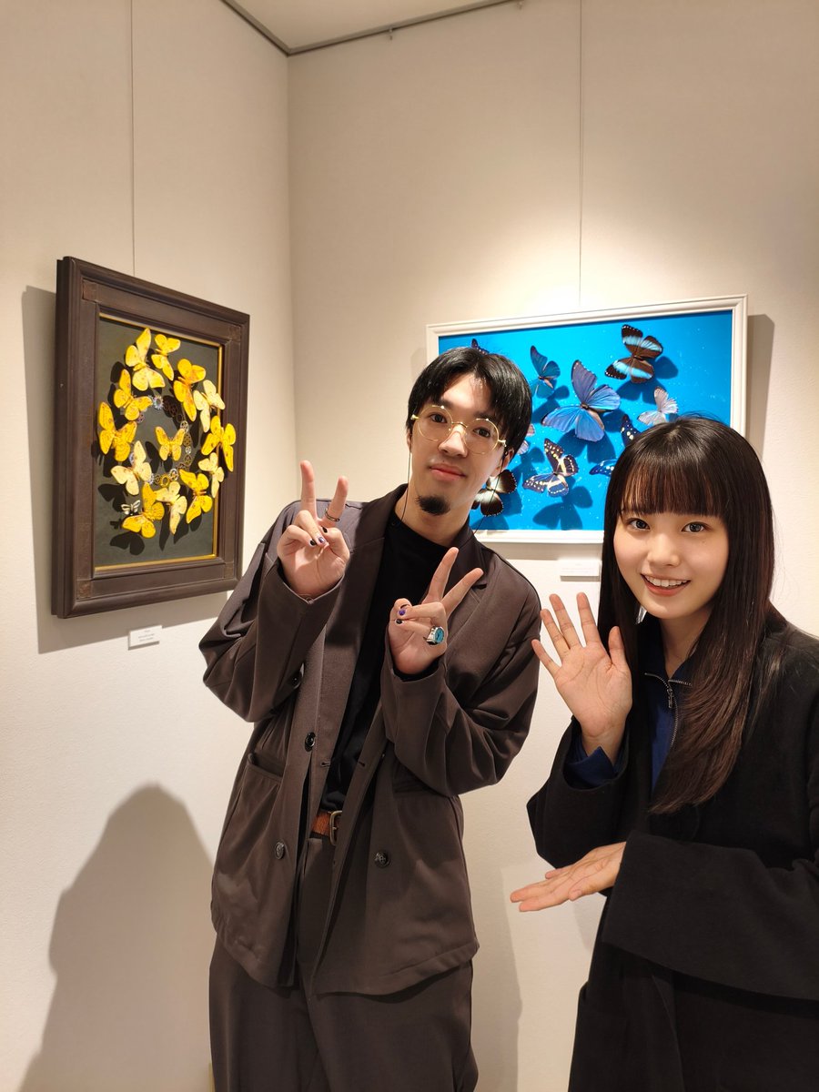 piyo_bug's tweet image. はっさくさん(@kkhassaku)の個展行ってきました🦋

蝶や蛾の標本を使った作品に解釈を誘う言葉が添えられていて、昆虫の美しさに浸れる空間でした。
フユシャクの作品が面白かったです！
高円寺にて11/18まで！鱗翅好きはぜひ！！