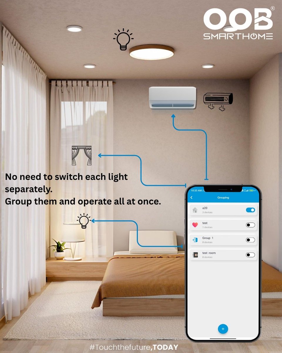 OobSmartHome's tweet image. No more switching one by one. Just group, tap, and relax. 💡
👉 Switch to Smart. Switch to OOB.
For Quick Inquiry Call +91 90818 78789
Follow the OOB Smarthome channel on WhatsApp: whatsapp.com/channel/0029Va…
#OOBSmartHome #SmartLighting #SmartTimer #homeautomation