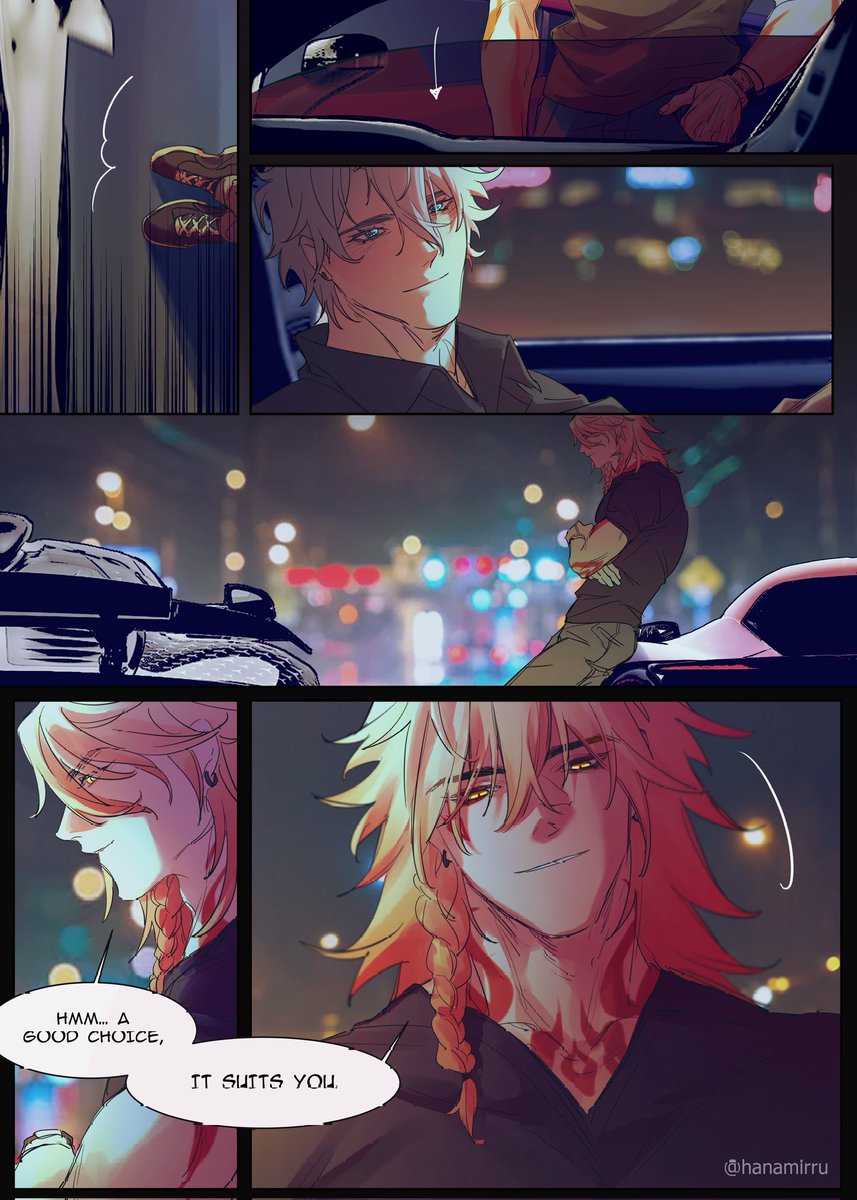 hanamirru's tweet image. // F1 #phaidei AU_3

Phainon and Mydei started noticing each other gradually. At first, it was just casual eye contact, too quick for anyone to notice. Then came brief nods and barely perceptible smiles. Mydei began to notice the quiet admiration and barely contained excitement…