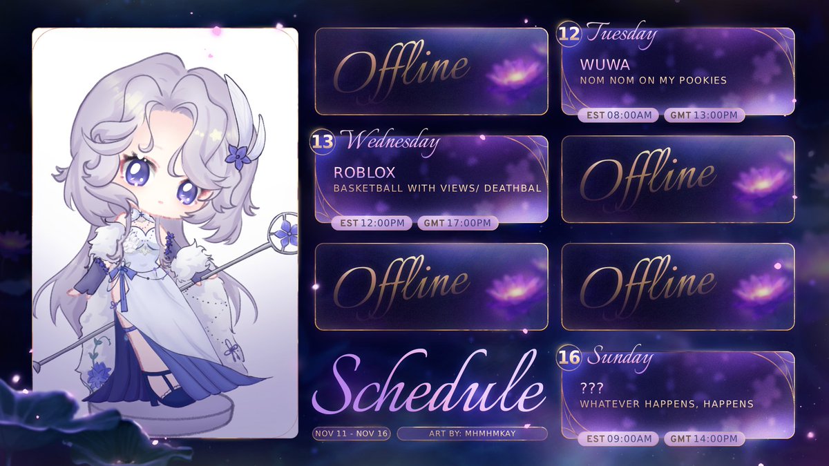 Peggyz_Bean's tweet photo. 📅SCHEDULE FOR WEEK 11/11/2025 - 16/11/2025
SCHEDULE SUBJECT TO CHANGE
✨🔮TAGS🔮✨
Art: #Pegart
Live: #PeggerLive
Twitch: https://t.co/RPE2rIRhCv https://t.co/QFh7VQtMmP
