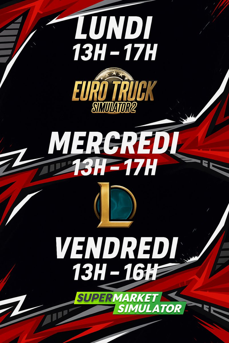 Je reviens enfin sur Twitch pour du multigaming quotidien !!!
Je vous partage le planning de cette semaine :)
A tout à l'heure, sur Twitch !!
📺 twitch.tv/drfougame