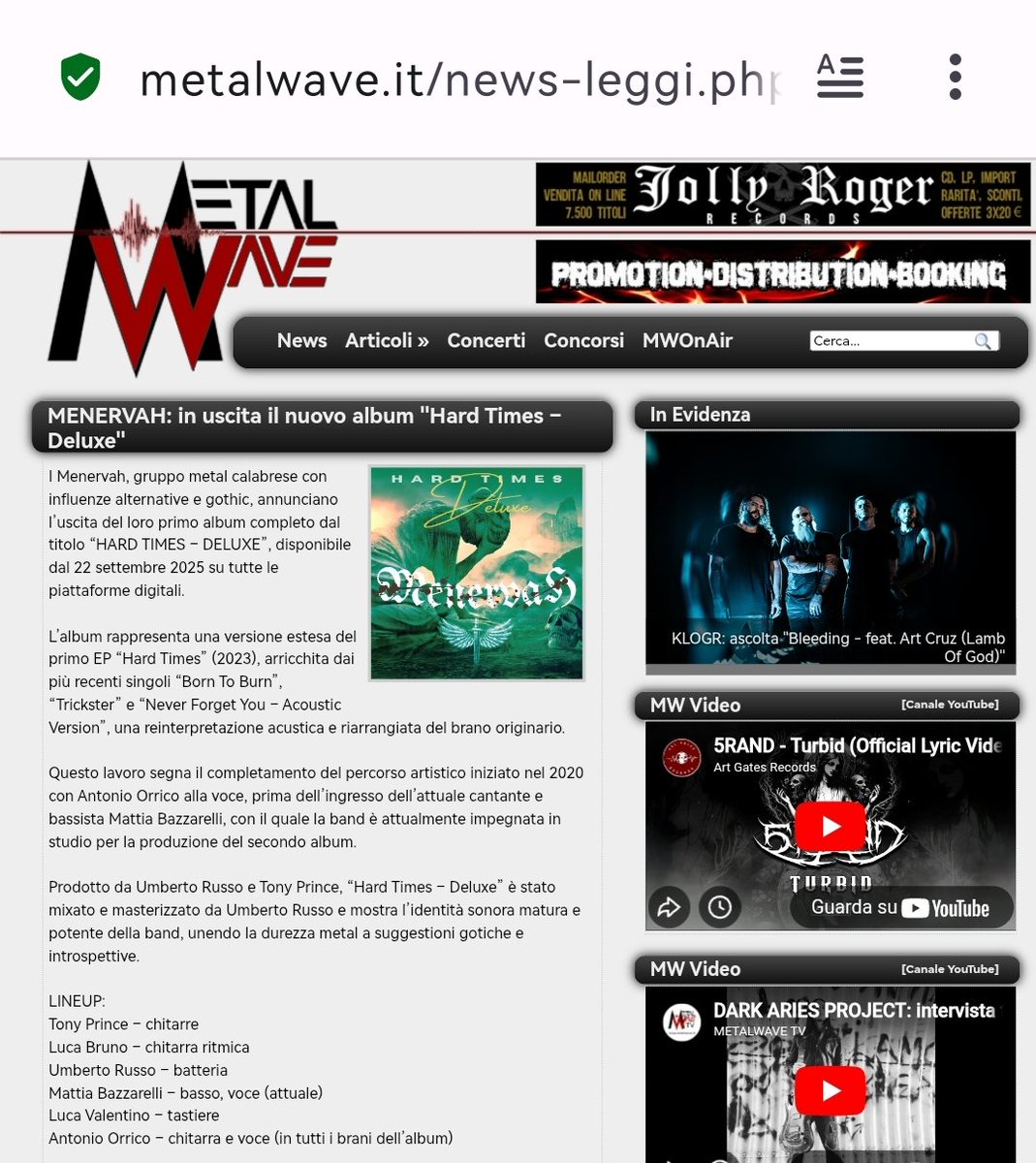 Grazie Metal Wave!

metalwave.it/news-leggi.php…

#menervah #menervahband #metal #heavymetal #gothicmetal #alternativemetal