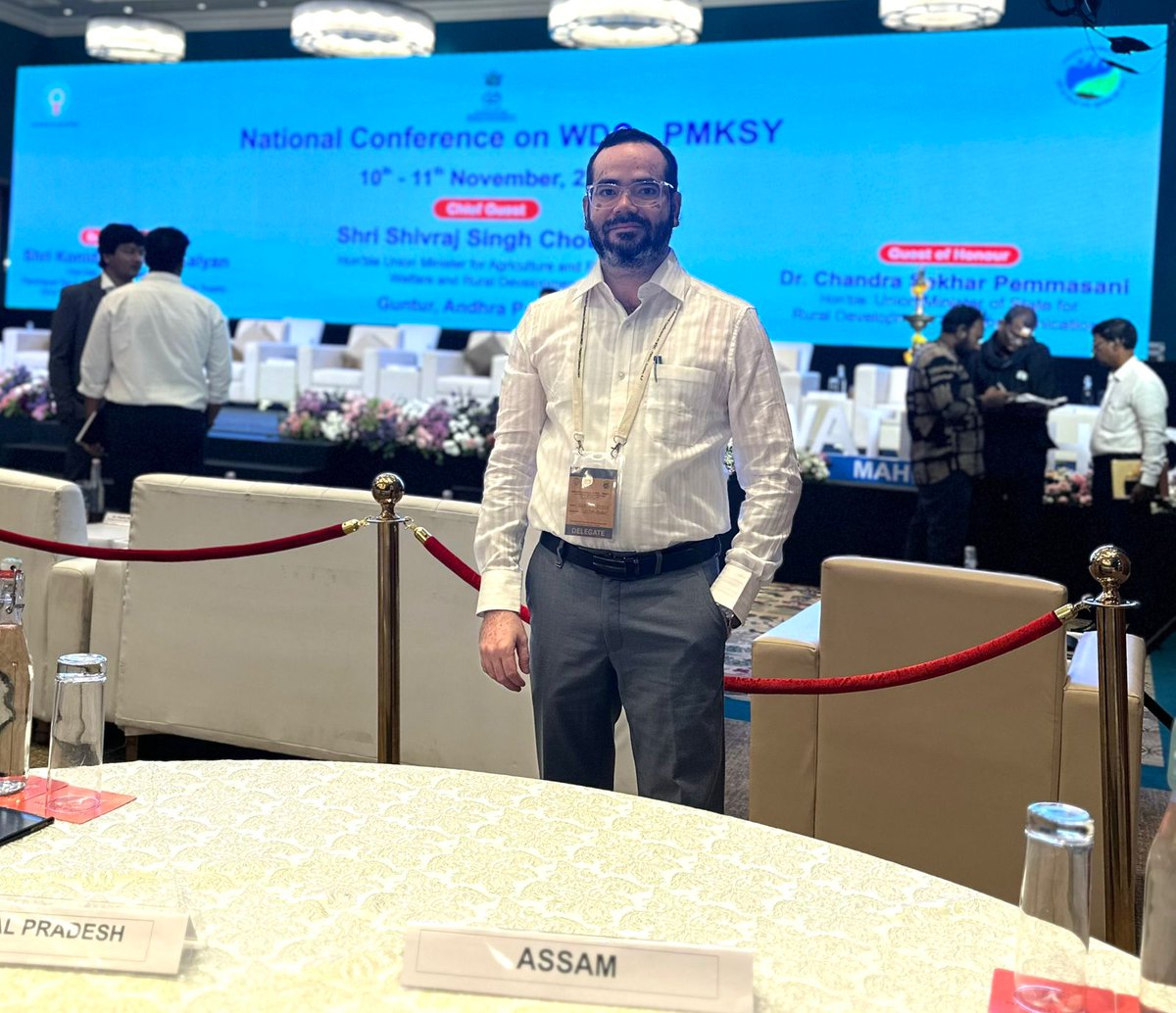 SLNAAssam's tweet photo. The National Conference on WDC–PMKSY held on 10–11 Nov 2025 at Guntur, Andhra Pradesh was attended by System Analyst (IT), Assam.

Key highlights:
1. Launch of Watershed Mahotsav
2. Review of WDC–PMKSY
3. Field visit to project sites
@DoLR_MoRD https://t.co/ubQ7ogO5kJ