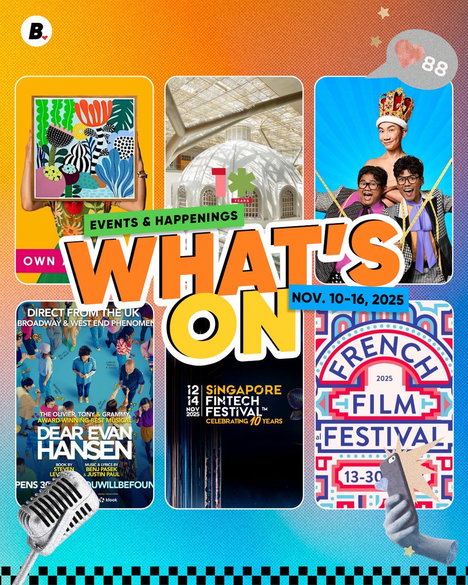 From the Singapore FinTech Festival 2025 to Play, Make, Break animation, Affordable Art Fair, Dear Evan Hansen, and the National Gallery’s 10th Birthday — there’s something for every art, culture &amp; tech lover!

👉 Full list: thebeat.asia/singapore/the-…

#TheBeatSingapore #WhatsOnSG