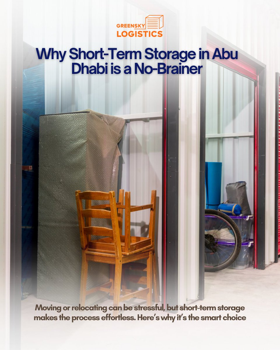 greenskystorage's tweet image. Running out of space or planning a move?

Green Sky Logistics has the smart fix—secure short-term storage in Abu Dhabi designed to make your transition smooth and stress-free.

Contact us today to book your space!

#GreenSkyLogistics #ShortTermStorage #AbuDhabiStorage
