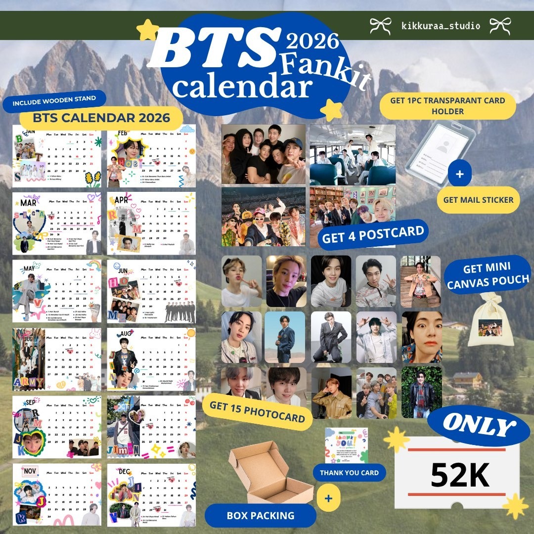 — sells ✨️ hai yorobun aku lg open po 2026 calendar fankit ini. Only 52-54k udah include semuaa! Wahh 🙀 jadi DP 36k yah dan kalian juga bisa req grup fav kalian lho! 😆 stand nya ada beberapa pilihan yaa, so sesuain aja sama mood kalian! Yuk order sekarang!
kikkuraa_studio