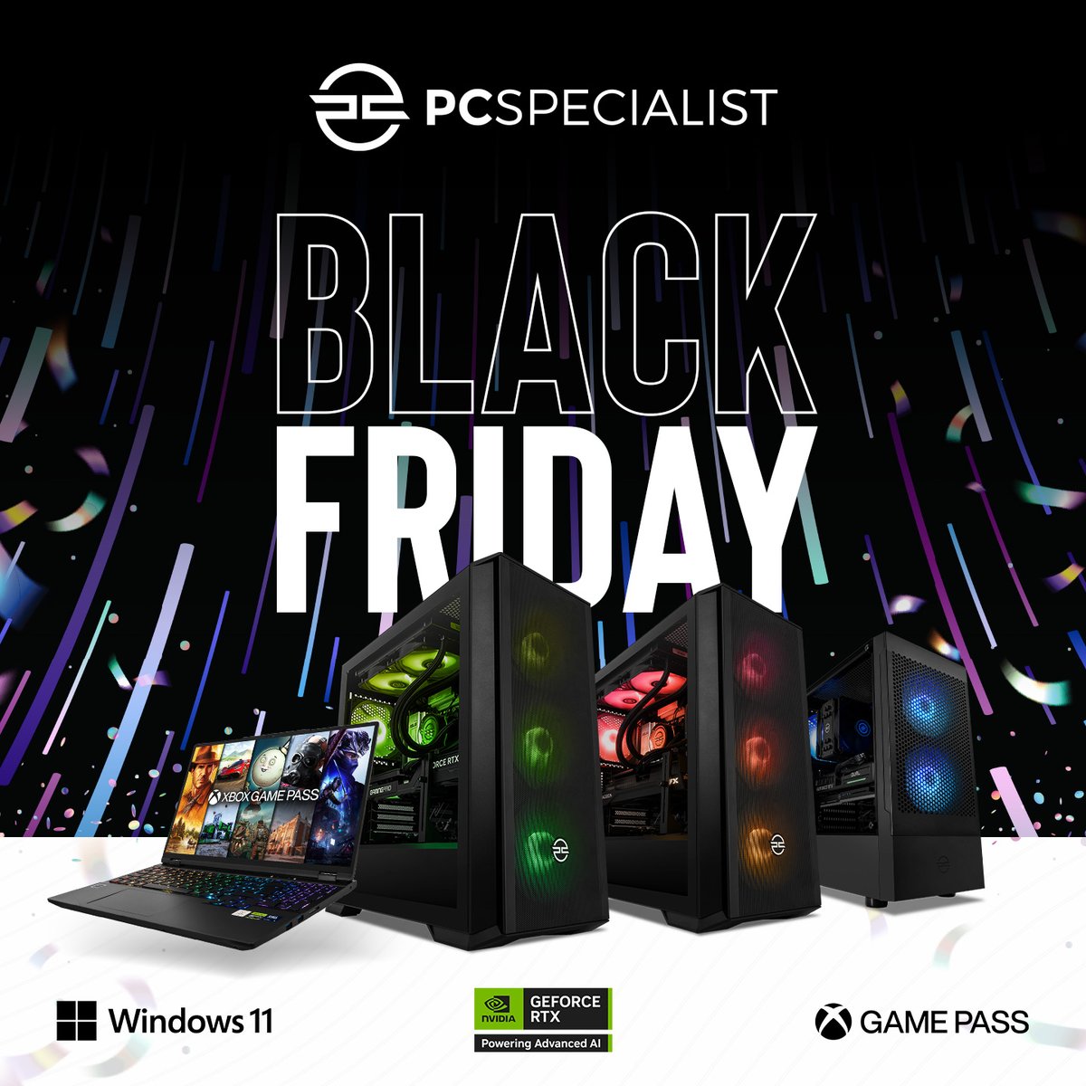 Black Friday deals are now LIVE 💰 

Visit our website and discover our range of Black Friday systems. Powered by #Windows11 🪟 

Explore the deals here ➡️ pcspeciali.st/blackfriday25
