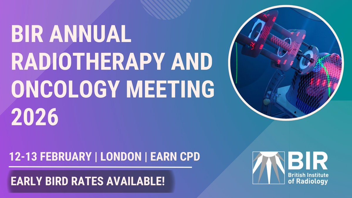 Book your early bird place for #BIRTO26! 

Find out more about the programme and book your place today! bit.ly/4lB7xDo 

#radiotherapy #oncology #CPD