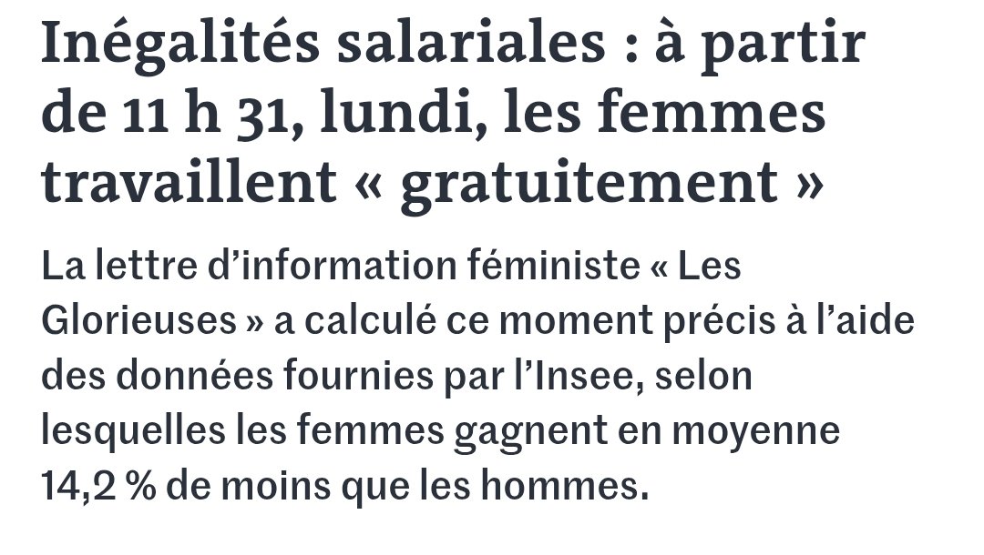 attac_fr's tweet photo. A partir de 11h31 ce lundi, les femmes travaillent gratuitement !

Contrairement aux idées reçues, les inégalités salariales entre femmes et hommes persistent. https://t.co/7oHr1CmhNC