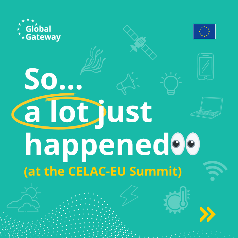 EU_Partnerships's tweet photo. So we met again.
 
Two years after launching the €45 billion EU-LAC Global Gateway Investment Agenda, our #LACEU partnership delivered on what it promised.
 
And we renewed the commitments that allow us to continue advancing our common agenda.
 
#PartnersinChange