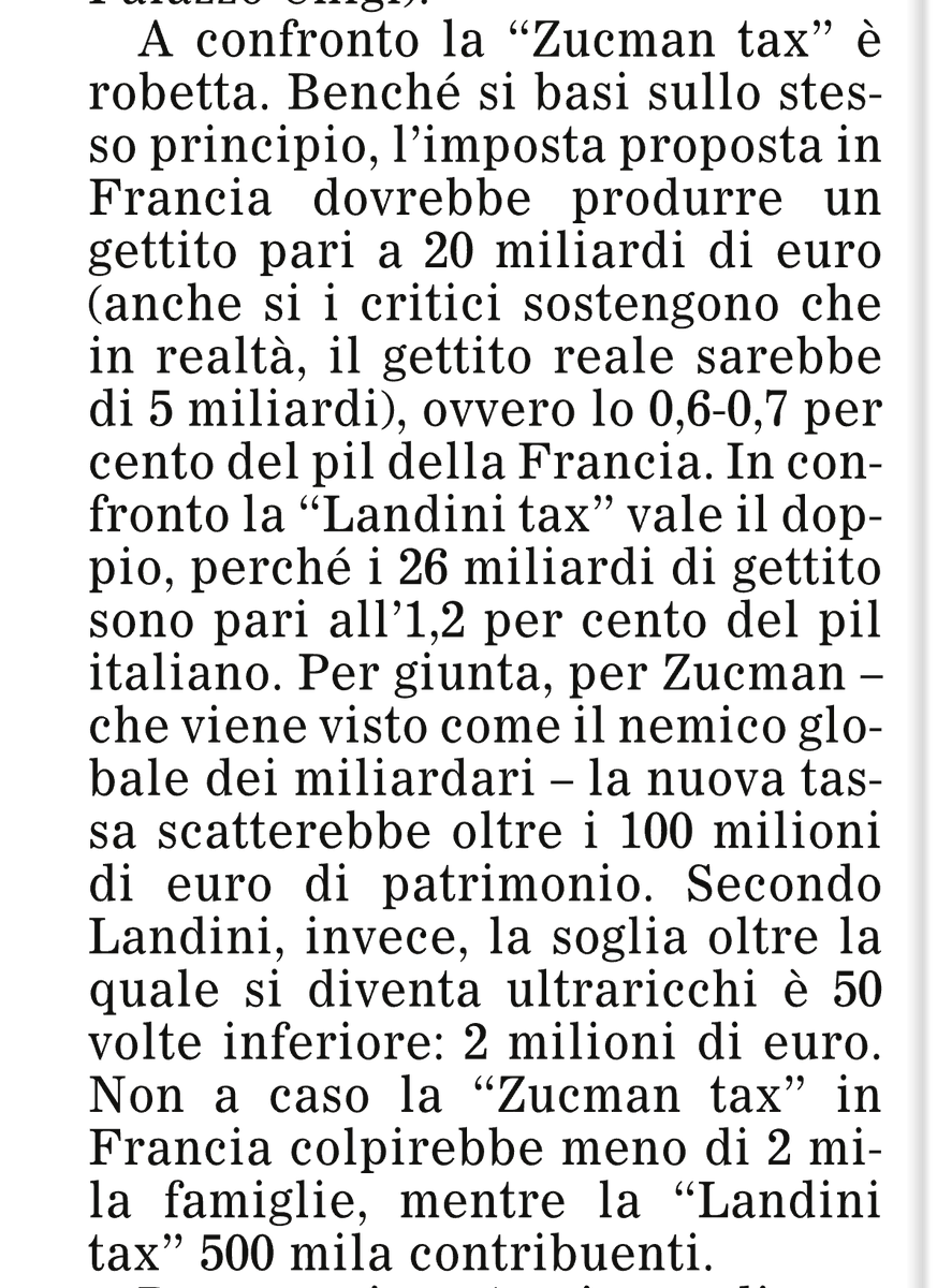 Patrimoniali: da un lato la "Tassa Zucman" in Francia, appena respinta dall'Assemblea nazionale perché eccessiva e distorsiva (vedicritiche del Nobel Aghion), dall'altro la "Tassa Landini" in Italia che vale il doppio e colpisce 250volte più contribuenti.👇ilfoglio.it/economia/2025/…