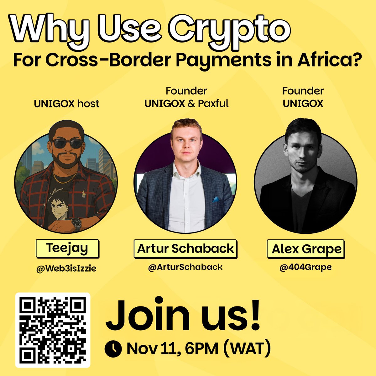 Cross-border payments are broken: high fees, slow transfers.

Crypto gives you the advantage.

Nov 11, 6PM (WAT).
Set a reminder and join us!
x.com/i/spaces/1gqxv…