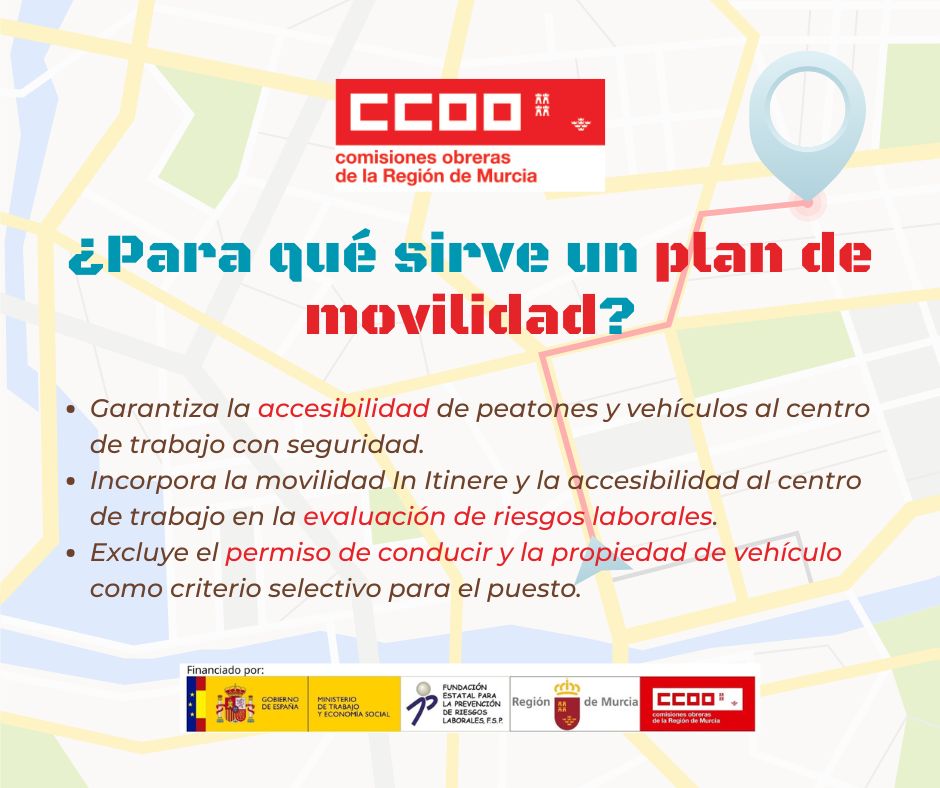 Las Comisiones Obreras te acompañan a negociar un plan de movilidad con tu empresa.

#PlanDeMovilidad
#CCOOseMueve, muévete con nosotras.