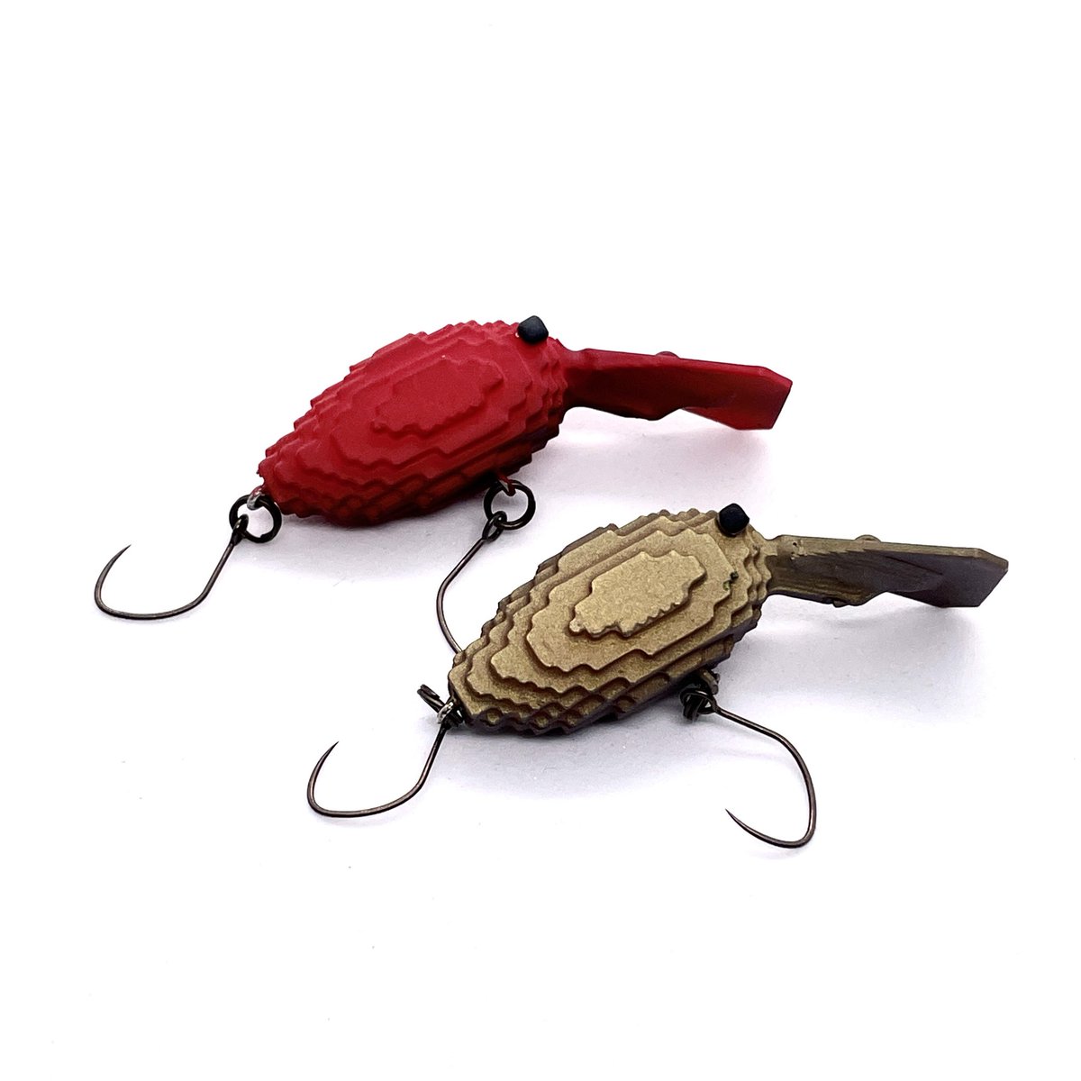 ポリゴンな見た目のクランク
「ポリクラ」
試作中です。

つぶらな瞳が気に入っております。

ルアーのポリゴン化はなかなかにおもろいです。ガラスプもいずれ…