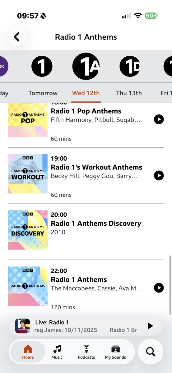 Only a few shows left and these next ones are all about two of my FAV years!

I’m back with 2 new <a href="/BBCR1/">BBC Radio 1</a> Anthems Discovery shows – reliving 2009 &amp; 2010 with Jason Derulo, Avicii, Example, The Veronicas + more!

📻 Tomorrow &amp; Wed, 8–10pm on DAB/<a href="/BBCSounds/">BBC Sounds</a>