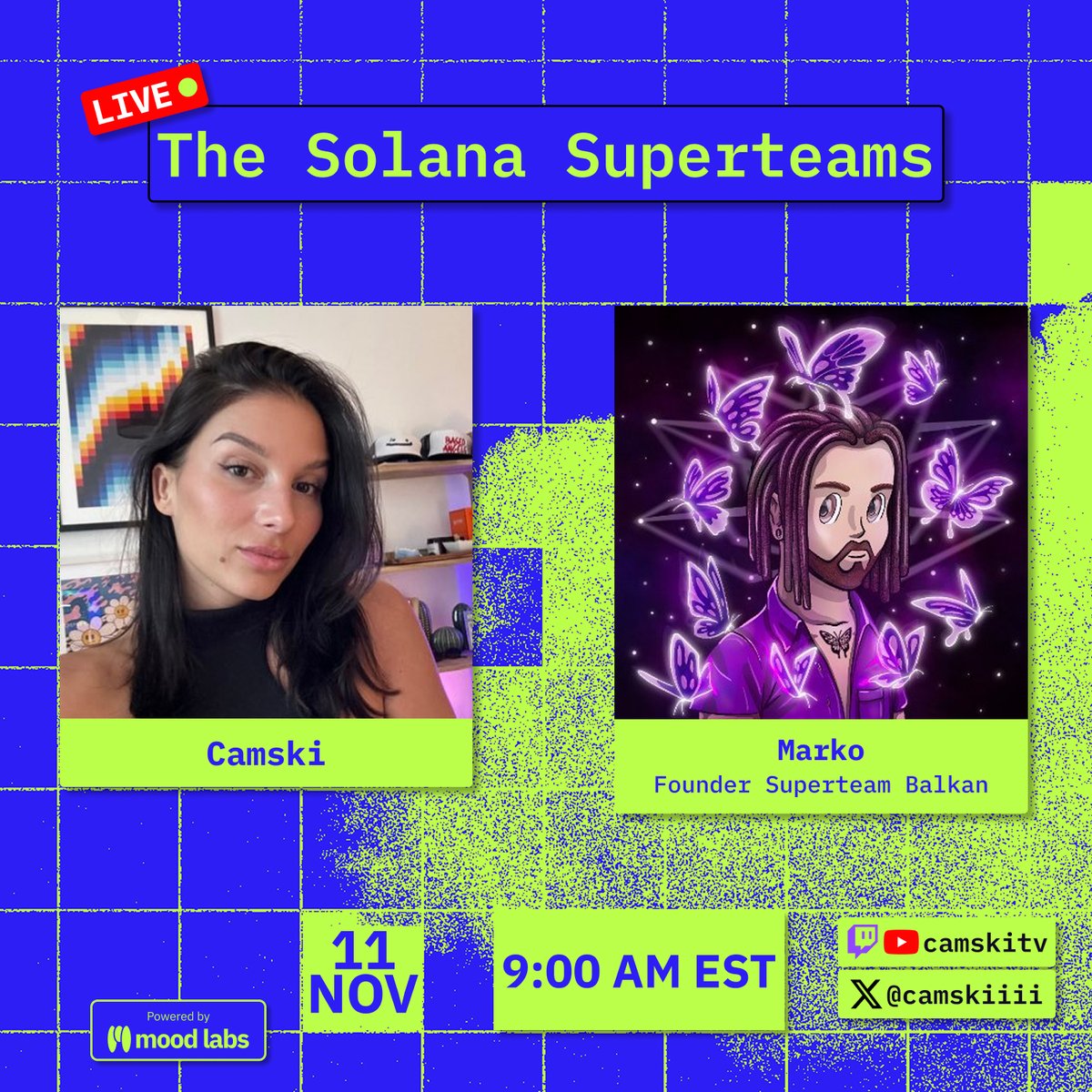 LIVESTREAM ALERT 🔴

Going live with <a href="/SuperteamBLKN/">Superteam Balkan</a> founder <a href="/SolanaMarko/">Marko (blkn/acc)</a>

Can't wait to chat about Solana, Superteam and their recent hackaton

Tuesday 11 NOV - 3pm CET // 9am ET