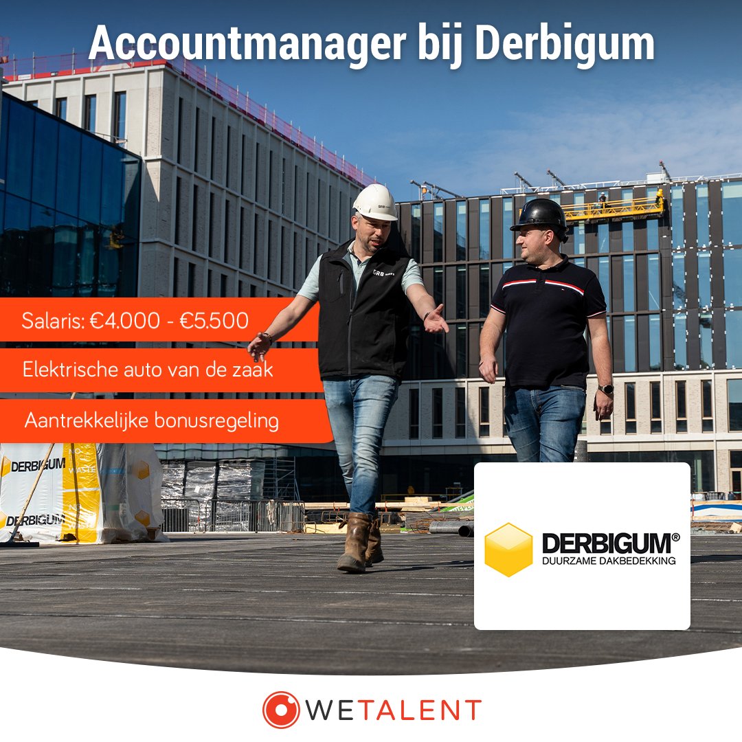 WETALENTNL's tweet image. Daken die geen afval worden, maar grondstof voor de toekomst 🌍

Bij Derbigum draag je als 𝗔𝗰𝗰𝗼𝘂𝗻𝘁𝗺𝗮𝗻𝗮𝗴𝗲𝗿 in Noordwest-Nederland elke dag bij aan een circulaire economie.

Solliciteer snel via: wetalent.nl/kandidaat/vaca…
#accountmanager #bouw #vacature #derbigum