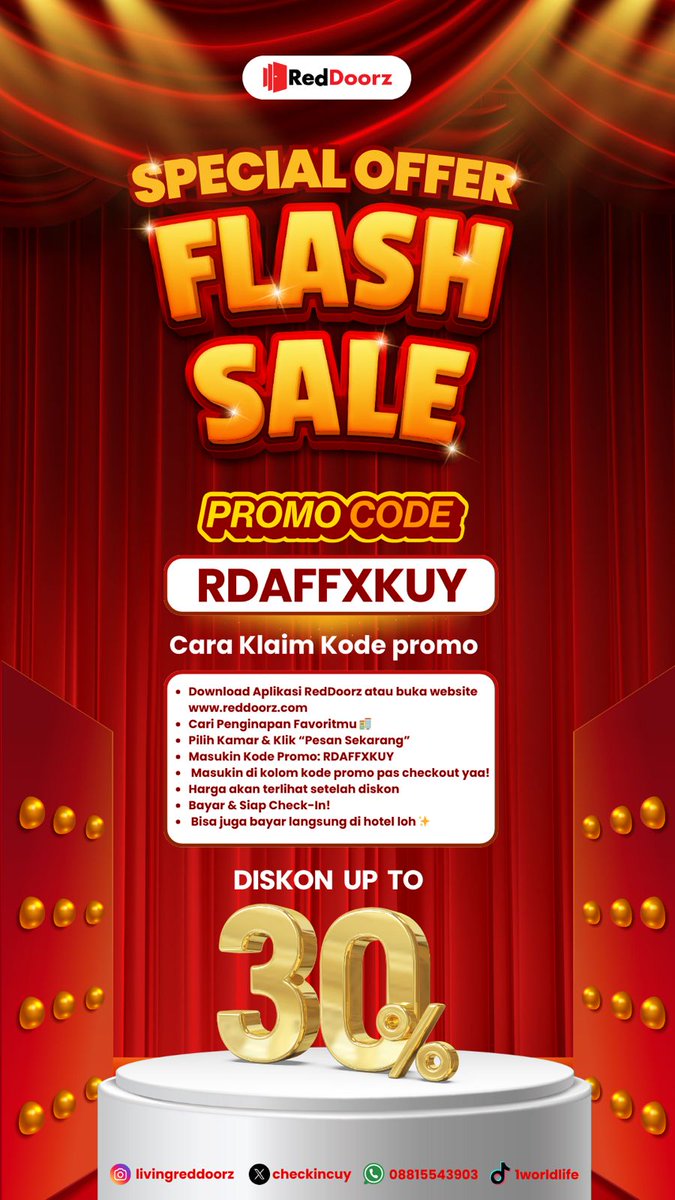checkincuy's tweet photo. Yuk gunakan voucher reddoorz sekarang. dan klaim disc up to 30% nya! #promoreddoorz #hotelmurahjakarta #jumathemat #November #staycationhemat #kodepromo https://t.co/6t87LVlyoX