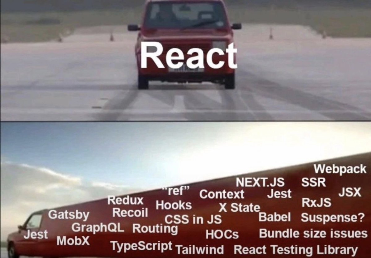 onix_react's tweet image. React ecosystem be like ⚛️😁

#react #developer #codinglife