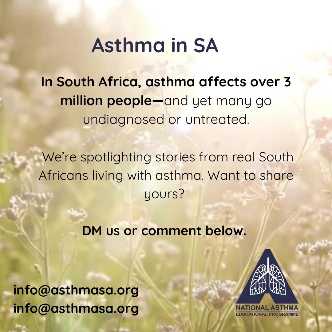 In South Africa, asthma affects over 3 million people—and yet many go undiagnosed or untreated.

We’re spotlighting stories from real South Africans living with asthma. Want to share yours? DM us or comment below. 💬 

#AsthmaSouthAfrica #HealthEquity