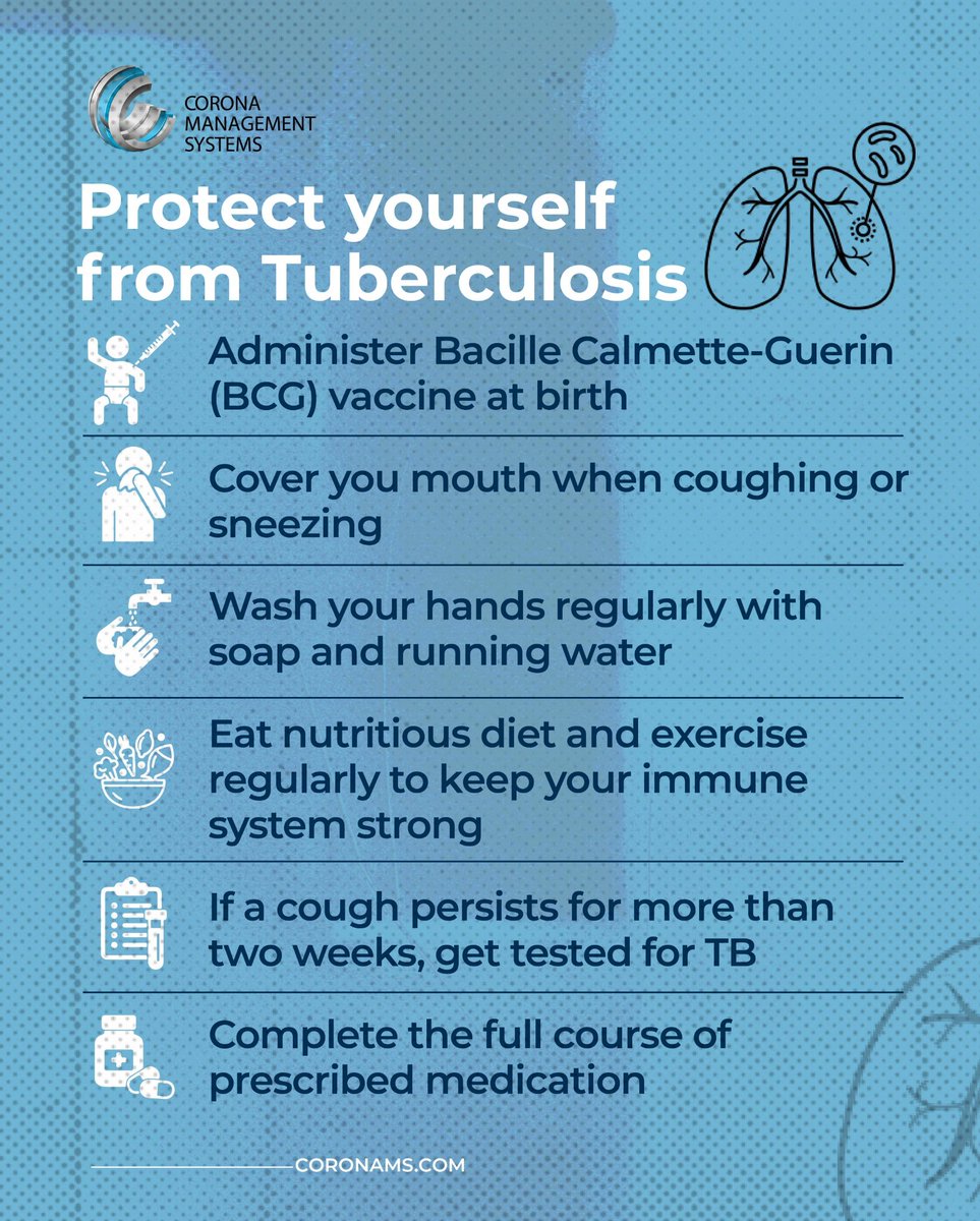 coronams's tweet photo. Tuberculosis is preventable and curable but only if we take action.
Get vaccinated, practise good hygiene, and complete your treatment.
Together, we can #EndTB and keep our communities healthy. #TBPrevention #StopTuberculosis #Tuberculosis #TBAwareness https://t.co/N5N7ShF6hF