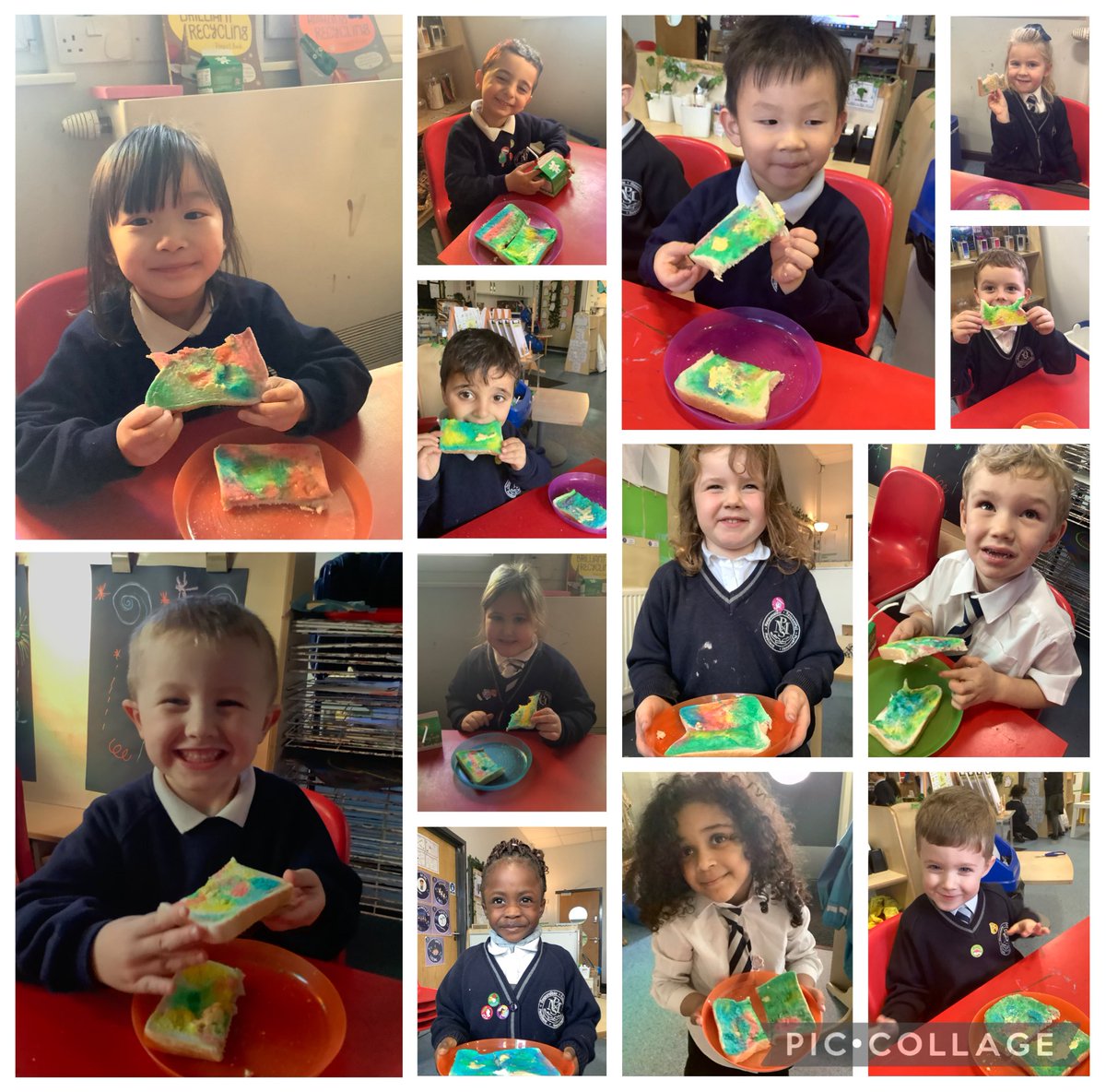 Receptionmonksd's tweet image. On Friday, #ClassR3 had a blast making firework toast! 💥 So colourful, creative, and completely designed by the children themselves! 🌈✨ #CreativeKids #FunLearning