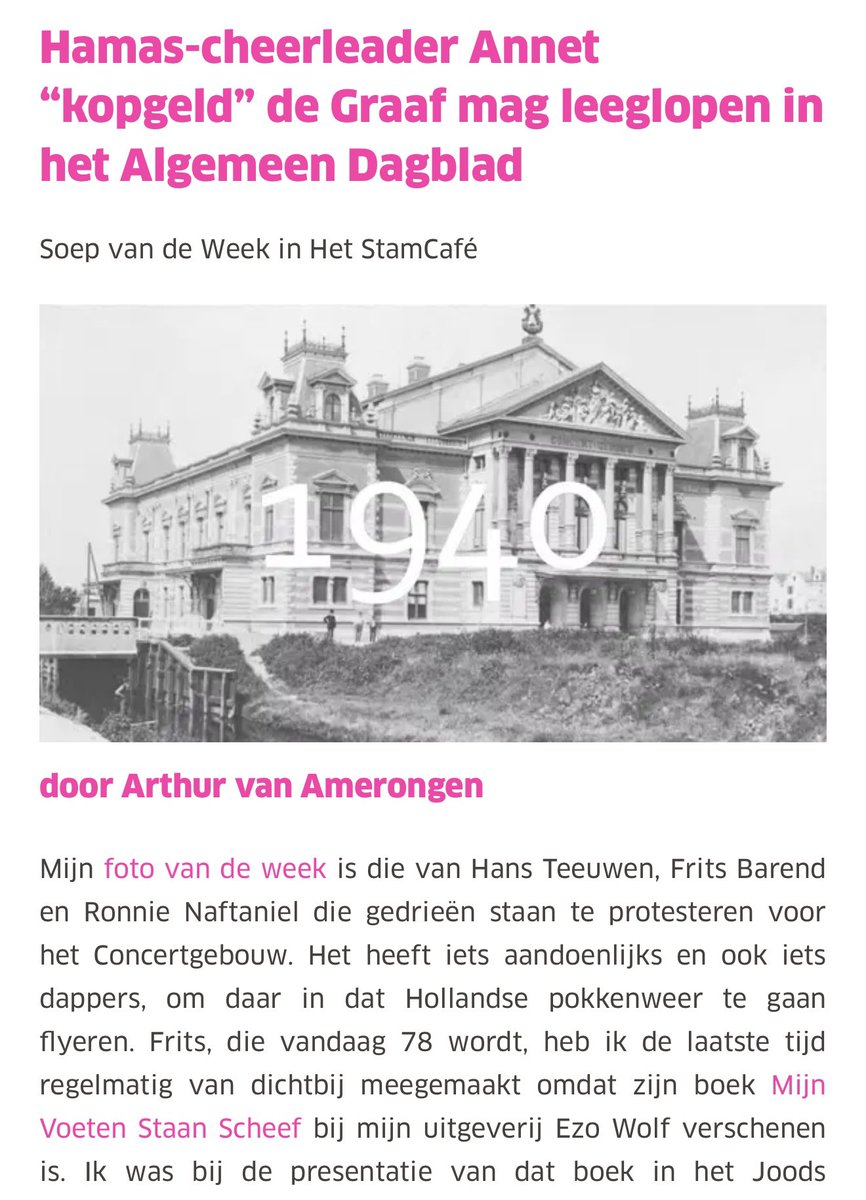 Toch maar een advocaat geraadpleegd. 

Smaad &amp; laster. 

Arthur van Amerongen. Tja, wat moet je ervan zeggen?

Officiële wegen.