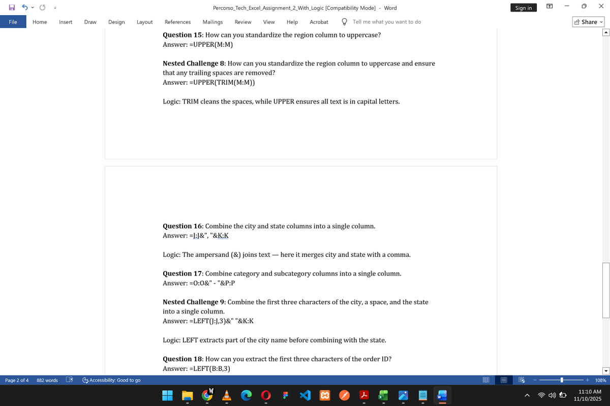 ahmadtrades's tweet image. Finally catching up #PercorsoTech 💻
Excel 2

Huge appreciation to @ProsperoApril  for the extension and to @PamellaIshiwu  for her patience and guidance throughout this task.

Excited to continue this amazing #DataAnalytics journey! 🚀